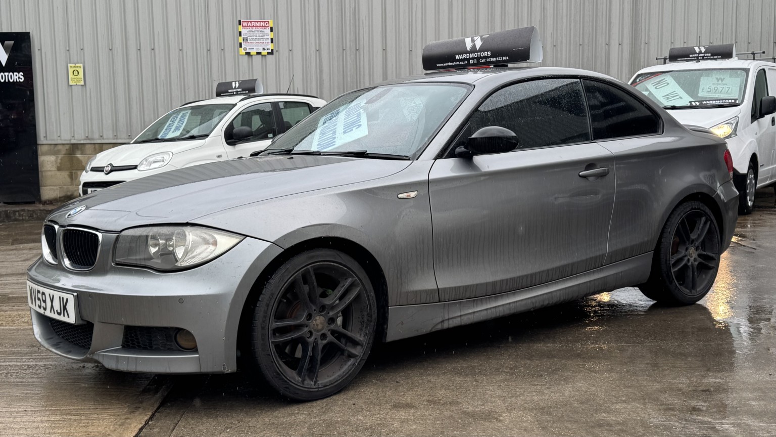 2009 BMW 1 SERIES 2.0 120d M Sport Coupe Diesel Automatic Grey 2dr RAREAUTO+LEATHER+BLUETOOTH for sale, exterior front view