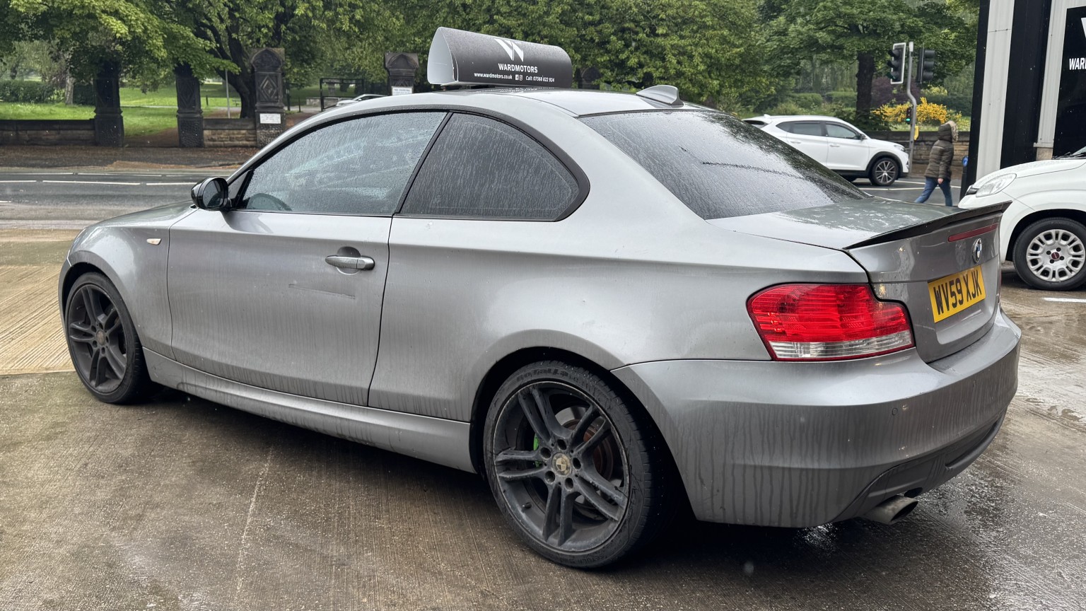 2009 BMW 1 SERIES 2.0 120d M Sport Coupe Diesel Automatic Grey 2dr RAREAUTO+LEATHER+BLUETOOTH, exterior view 3