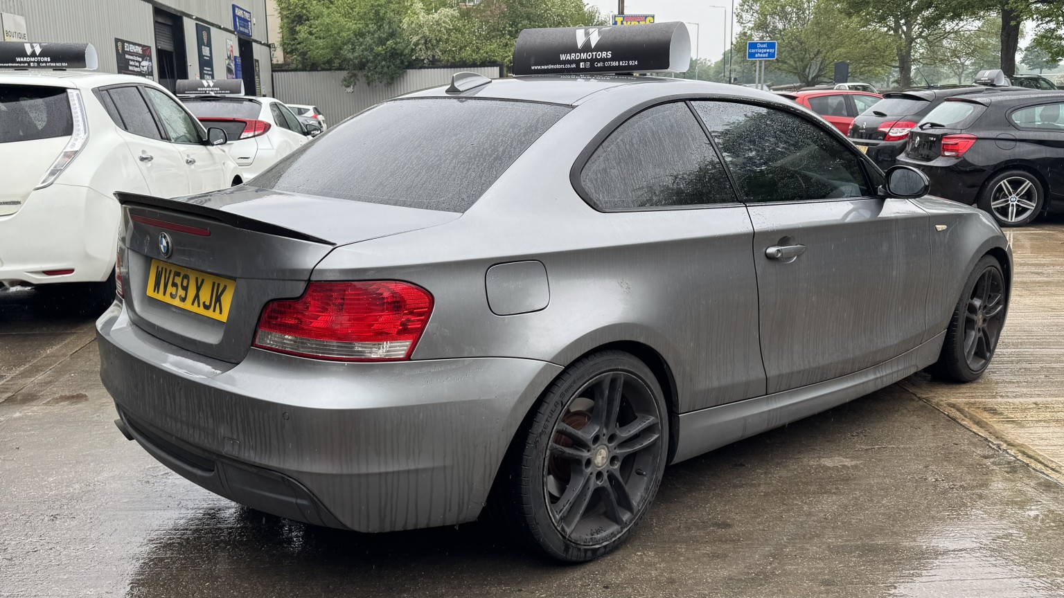 2009 BMW 1 SERIES 2.0 120d M Sport Coupe Diesel Automatic Grey 2dr RAREAUTO+LEATHER+BLUETOOTH, exterior view 4