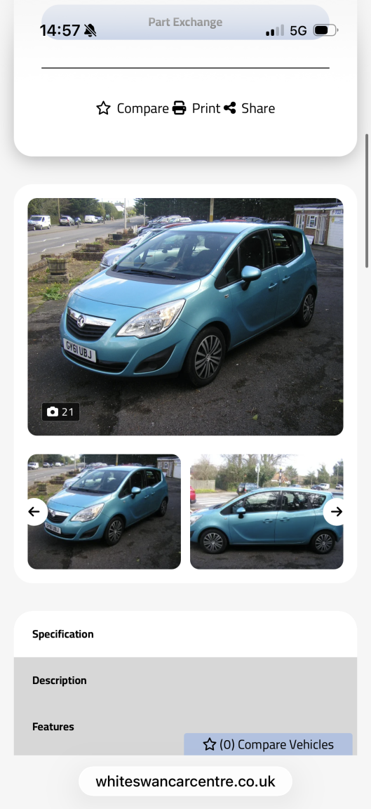2012 VAUXHALL MERIVA 1.4 16V Exclusiv